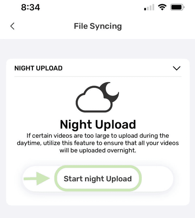 Night upload at MicroREC App