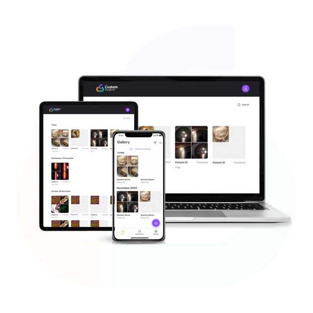 MicroREC dashboard opened in a computer, a tablet and a smartphone at the same time